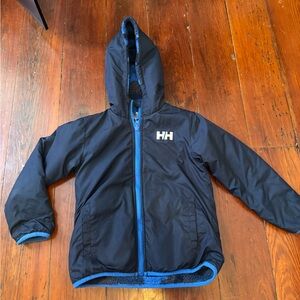 Helly Hansen Kids Navy Blue Puffer Jacket with Blue Trim